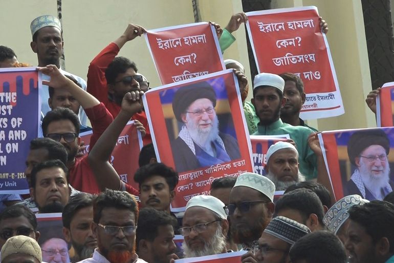مسيرة للجماعة الإسلامية في العاصمة البنغلاديشية دكا احتجاجا على اغتيال المرشد وتنديدا بالحرب على إيران